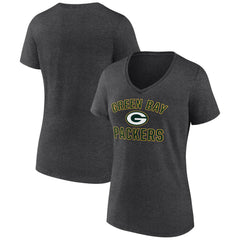 Green Bay Packers Women's Victory Arch Team V-Neck T-Shirt - Charcoal T-shirts