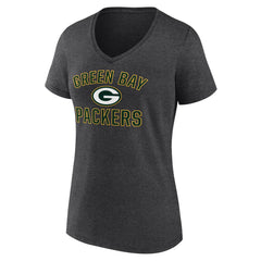 Green Bay Packers Women's Victory Arch Team V-Neck T-Shirt - Charcoal T-shirts