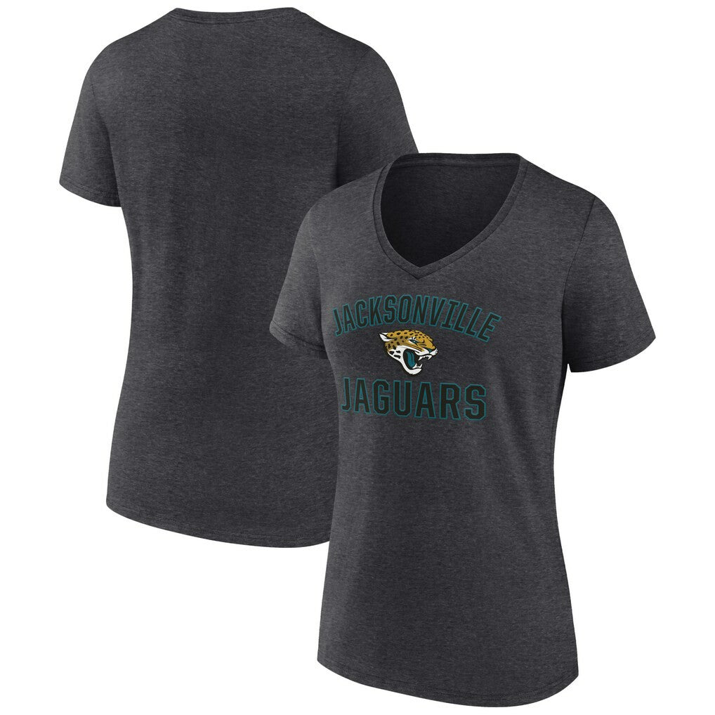Jacksonville Jaguars Women's Victory Arch Team V-Neck T-Shirt - Charcoal T-shirts