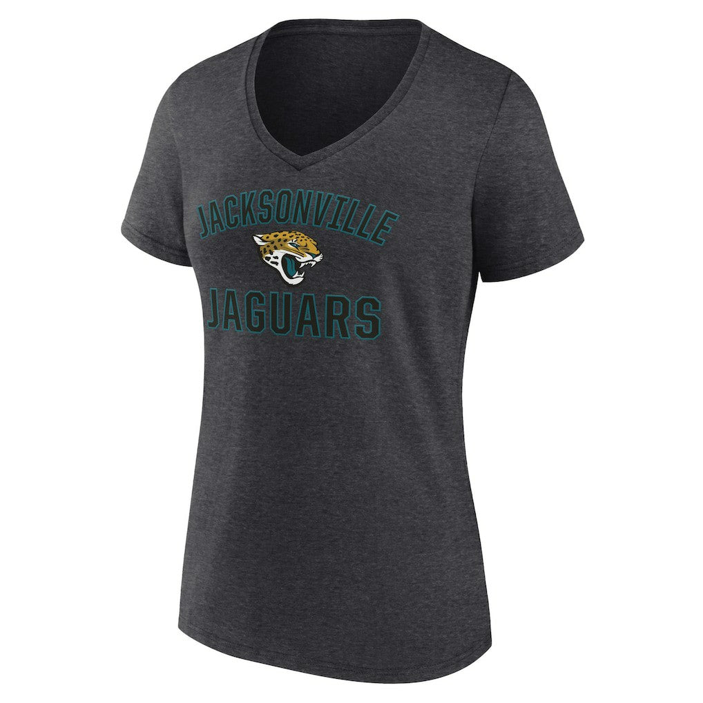Jacksonville Jaguars Women's Victory Arch Team V-Neck T-Shirt - Charcoal T-shirts