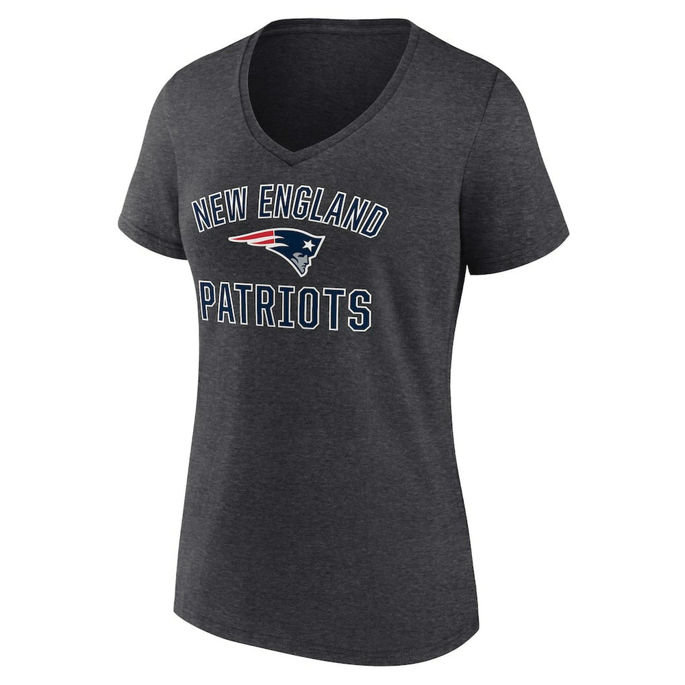 New England Patriots Women's Victory Arch Team V-Neck T-Shirt - Charcoal T-shirts