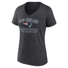 New England Patriots Women's Victory Arch Team V-Neck T-Shirt - Charcoal T-shirts