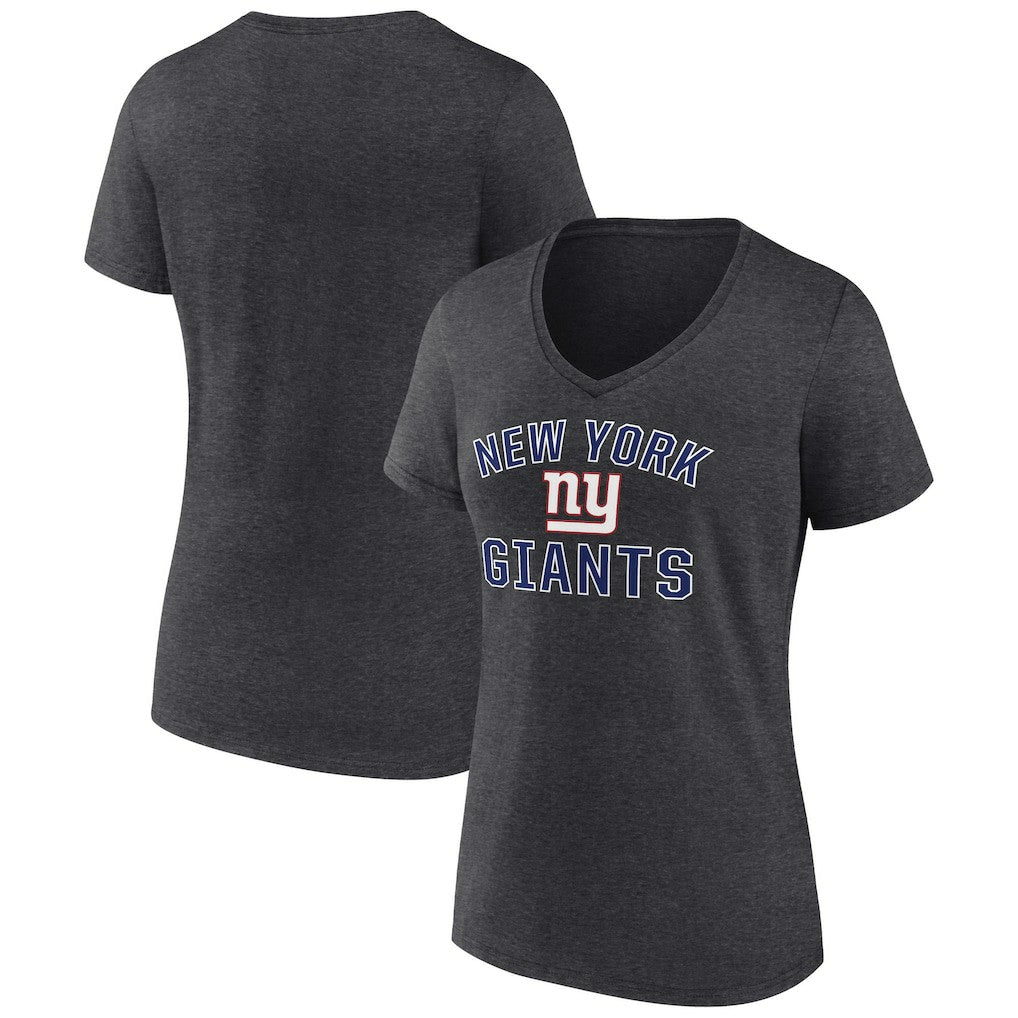 New York Giants Women's Victory Arch Team V-Neck T-Shirt - Charcoal T-shirts