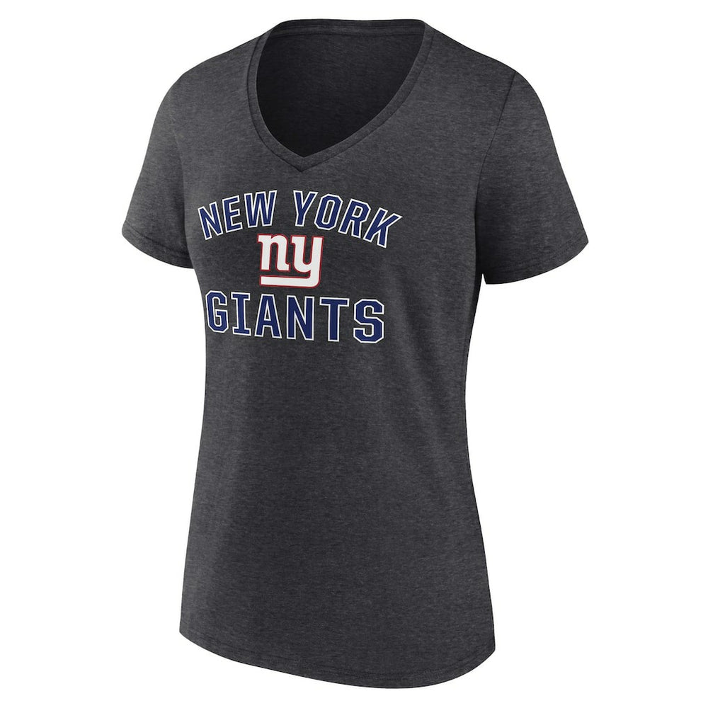 New York Giants Women's Victory Arch Team V-Neck T-Shirt - Charcoal T-shirts