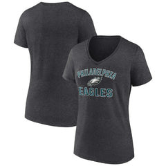 Philadelphia Eagles Women's Victory Arch Team V-Neck T-Shirt - Charcoal T-shirts