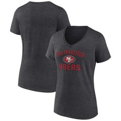 San Francisco 49ers Women's Victory Arch Team V-Neck T-Shirt - Charcoal T-shirts