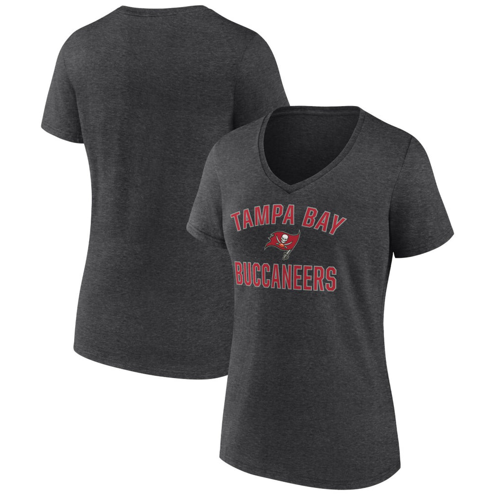 Tampa Bay Buccaneers Women's Victory Arch Team V-Neck T-Shirt - Charcoal T-shirts