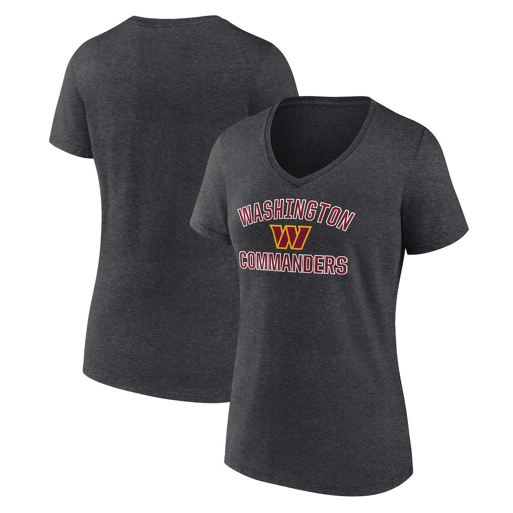 Washington Commanders Women's Victory Arch Team V-Neck T-Shirt - Charcoal T-shirts