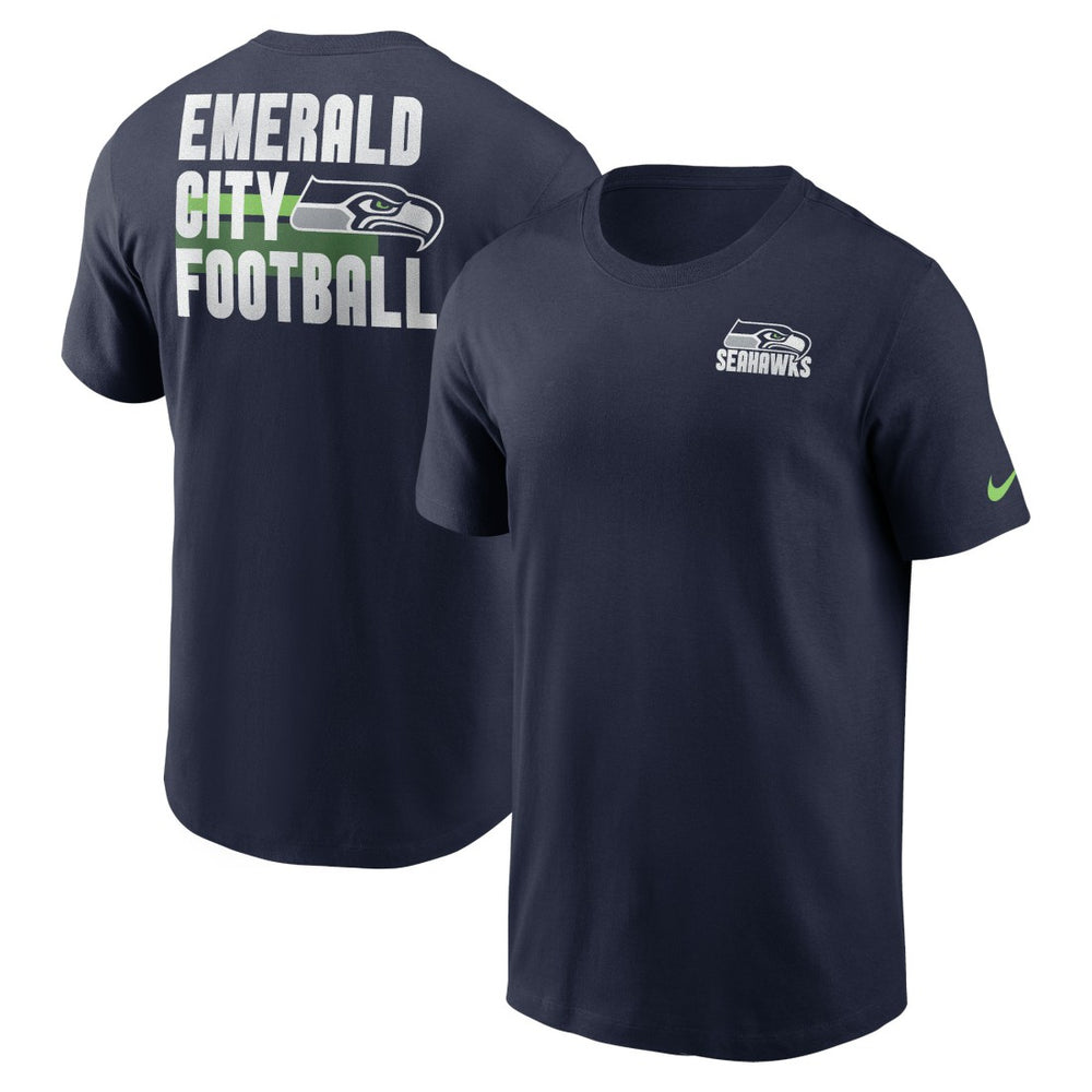 Seattle Seahawks Blitz Essential T-Shirt - College Navy T-shirts