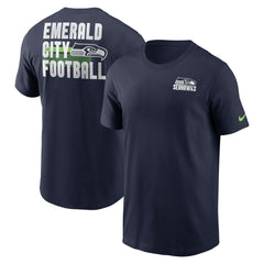 Seattle Seahawks Blitz Essential T-Shirt - College Navy T-shirts