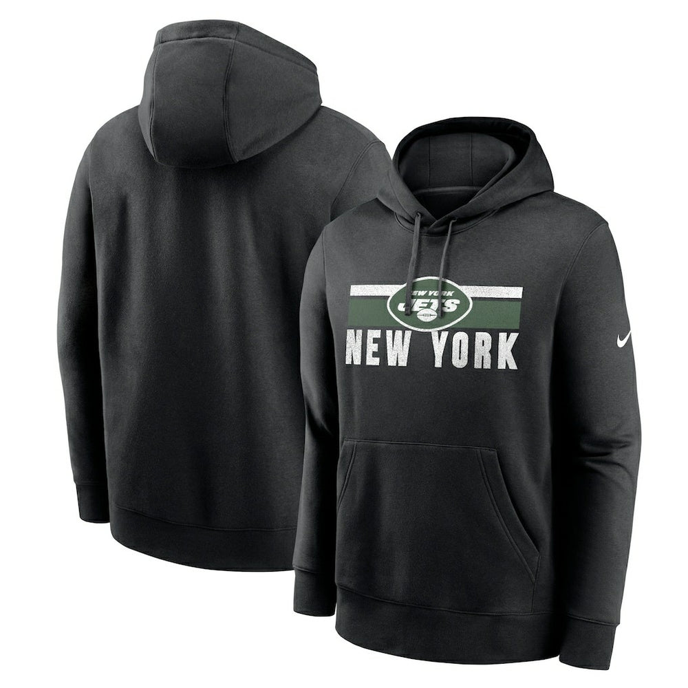 New York Jets Club Fleece Pullover Hoodie - Black Hoodies