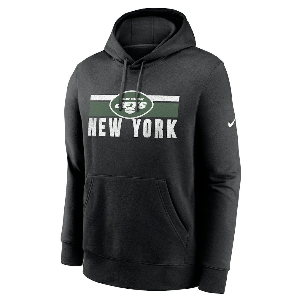 New York Jets Club Fleece Pullover Hoodie - Black Hoodies