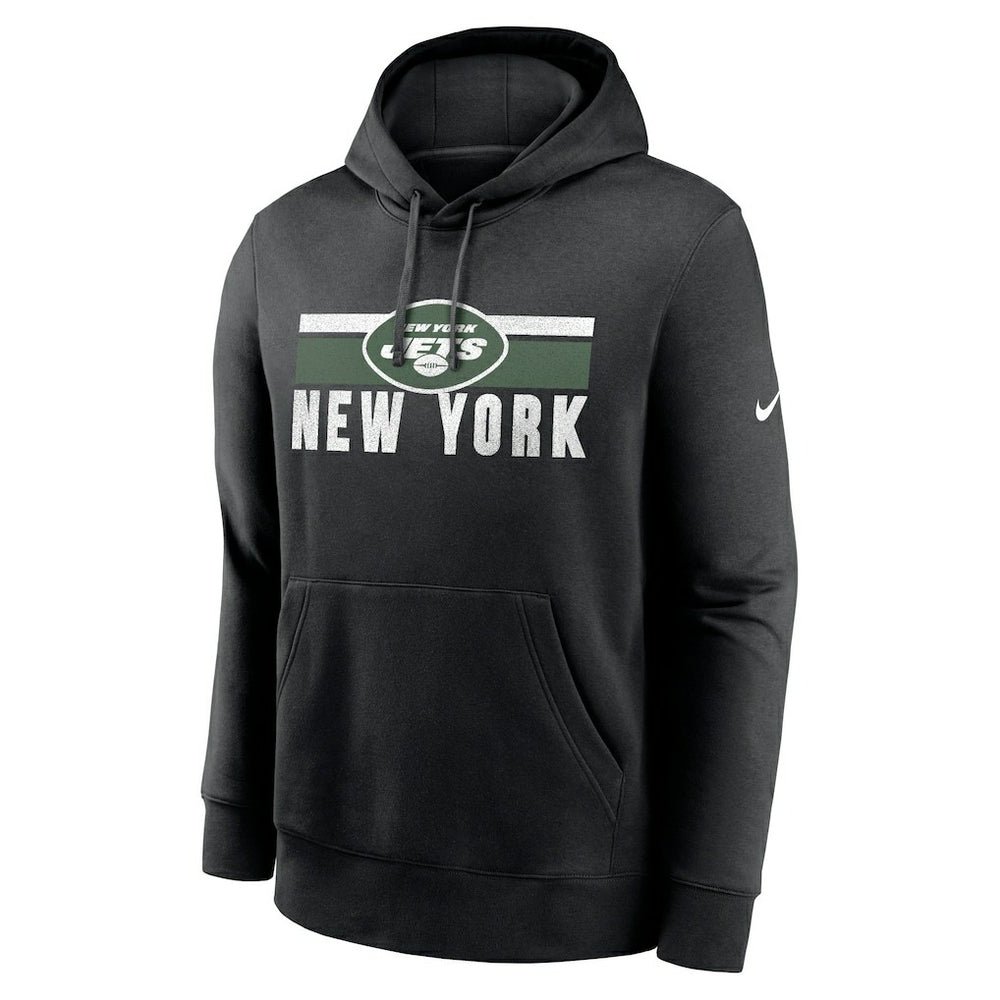 New York Jets Club Fleece Pullover Hoodie - Black Hoodies