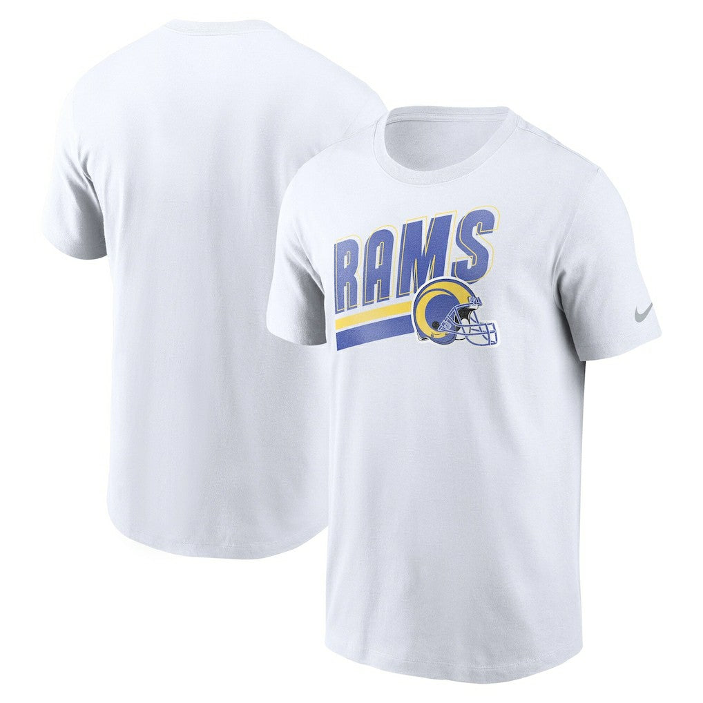 Los Angeles Rams Essential Blitz Lockup T-Shirt - White T-shirts