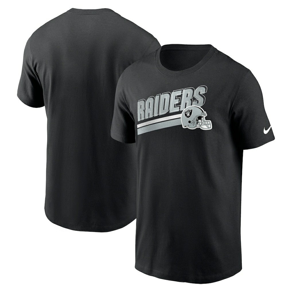 Las Vegas Raiders Essential Blitz Lockup T-Shirt - Black T-shirts