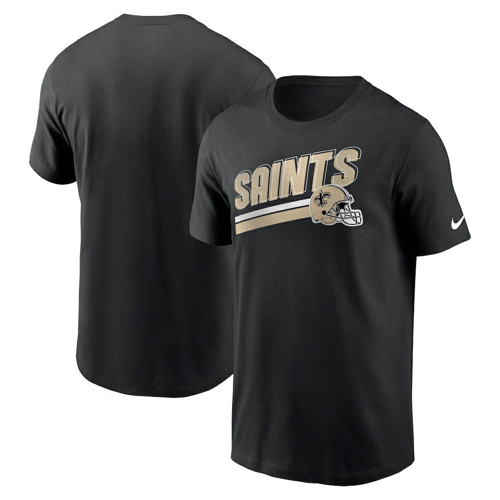 New Orleans Saints Essential Blitz Lockup T-Shirt - Black T-shirts