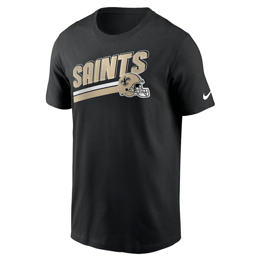 New Orleans Saints Essential Blitz Lockup T-Shirt - Black T-shirts