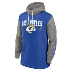 Los Angeles Rams Fashion Color Block Pullover Hoodie - Royal Hoodies