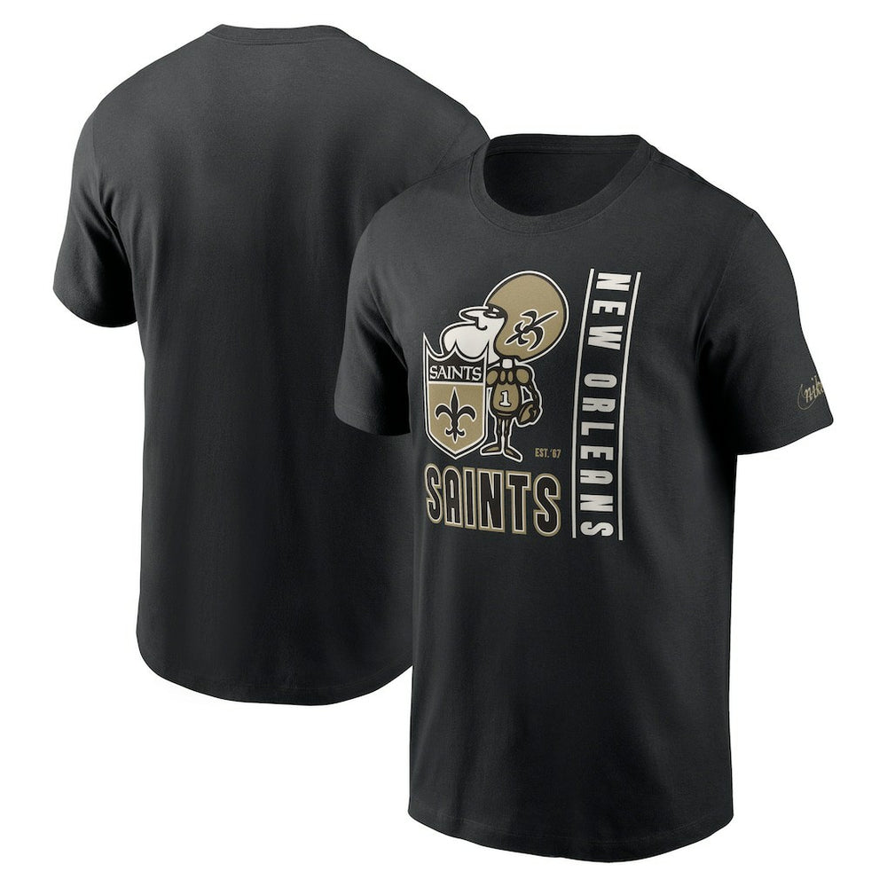 New Orleans Saints Lockup Essential T-Shirt - Black T-shirts