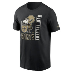 New Orleans Saints Lockup Essential T-Shirt - Black T-shirts