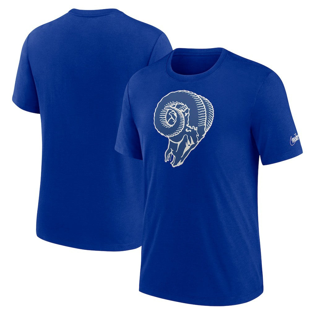 Los Angeles Rams Rewind Logo Tri-Blend T-Shirt - Royal T-shirts
