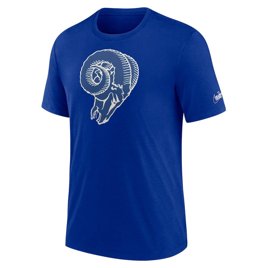 Los Angeles Rams Rewind Logo Tri-Blend T-Shirt - Royal T-shirts