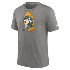 Green Bay Packers Rewind Logo Tri-Blend T-Shirt - Heather Charcoal T-shirts