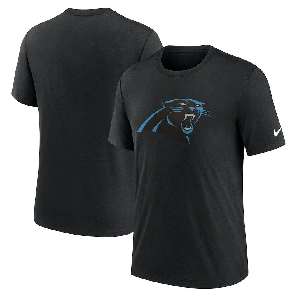 Carolina Panthers Rewind Logo Tri-Blend T-Shirt - Black T-shirts