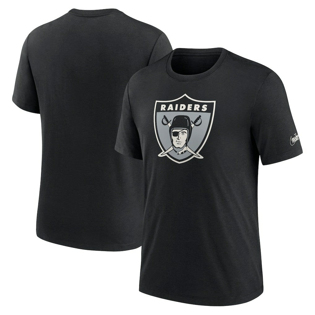 Las Vegas Raiders Rewind Logo Tri-Blend T-Shirt - Black T-shirts