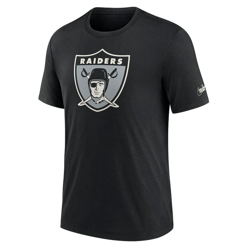 Las Vegas Raiders Rewind Logo Tri-Blend T-Shirt - Black T-shirts