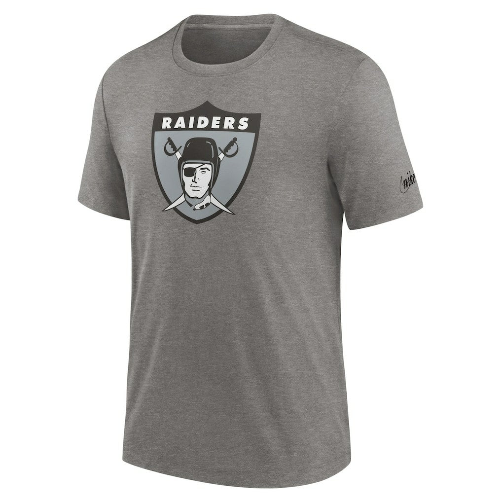 Las Vegas Raiders Rewind Logo Tri-Blend T-Shirt - Heather Charcoal T-shirts
