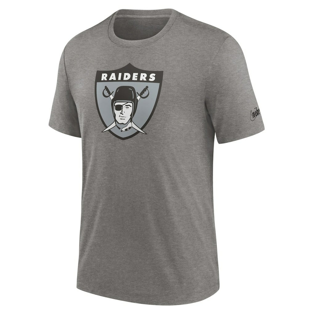 Las Vegas Raiders Rewind Logo Tri-Blend T-Shirt - Heather Charcoal T-shirts