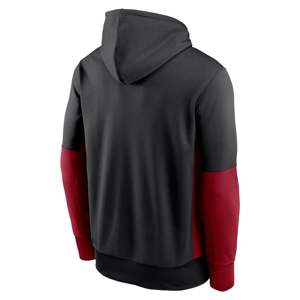 Arizona Cardinals Color Block Fleece Performance Pullover Hoodie - Black Hoodies