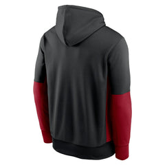 Arizona Cardinals Color Block Fleece Performance Pullover Hoodie - Black Hoodies