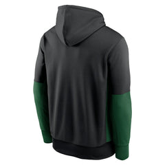 New York Jets Color Block Fleece Performance Pullover Hoodie - Black Hoodies