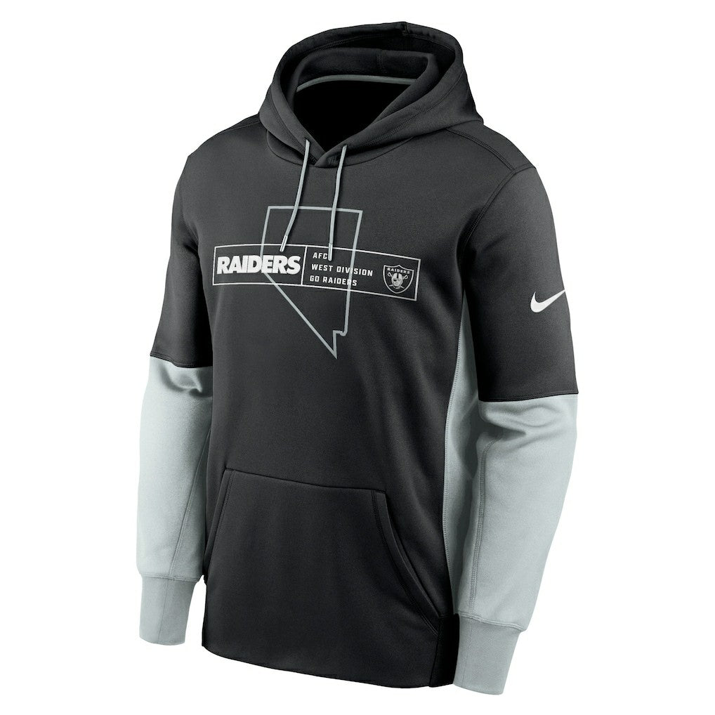 Las Vegas Raiders Color Block Fleece Performance Pullover Hoodie - Black Hoodies