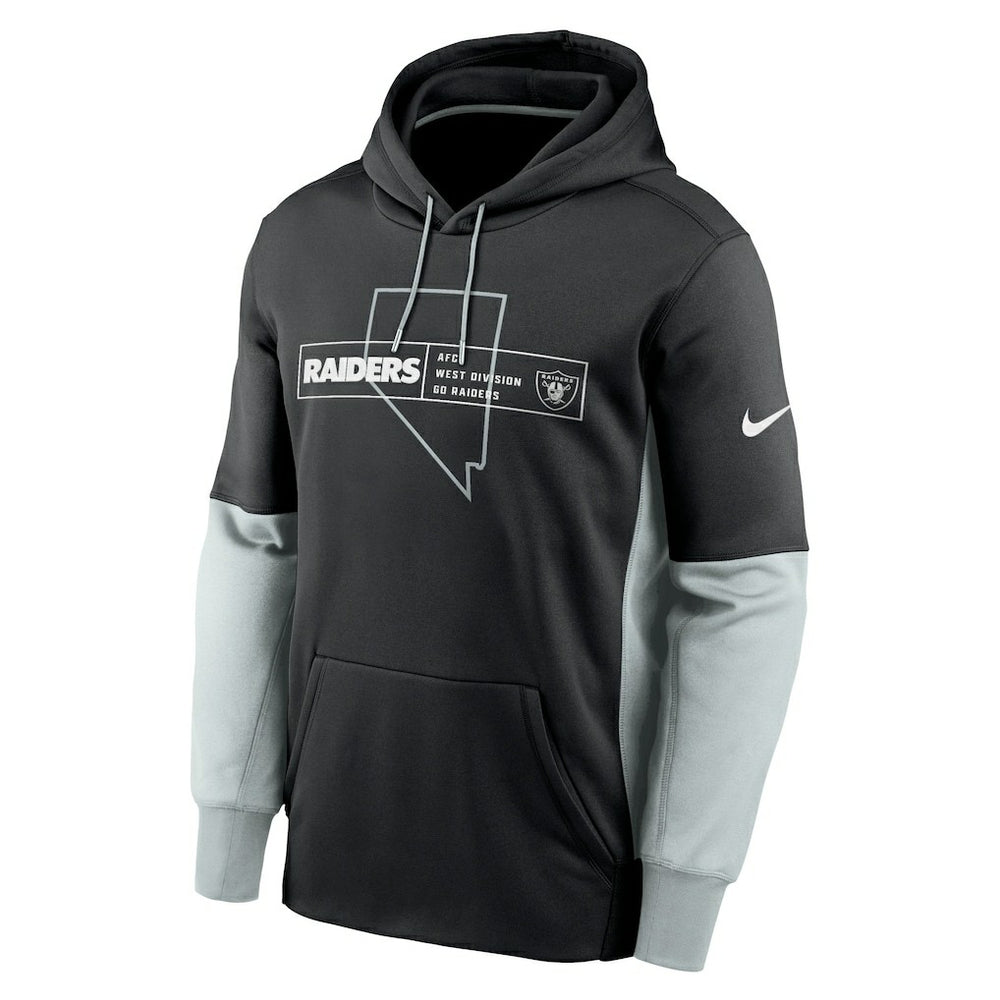 Las Vegas Raiders Color Block Fleece Performance Pullover Hoodie - Black Hoodies