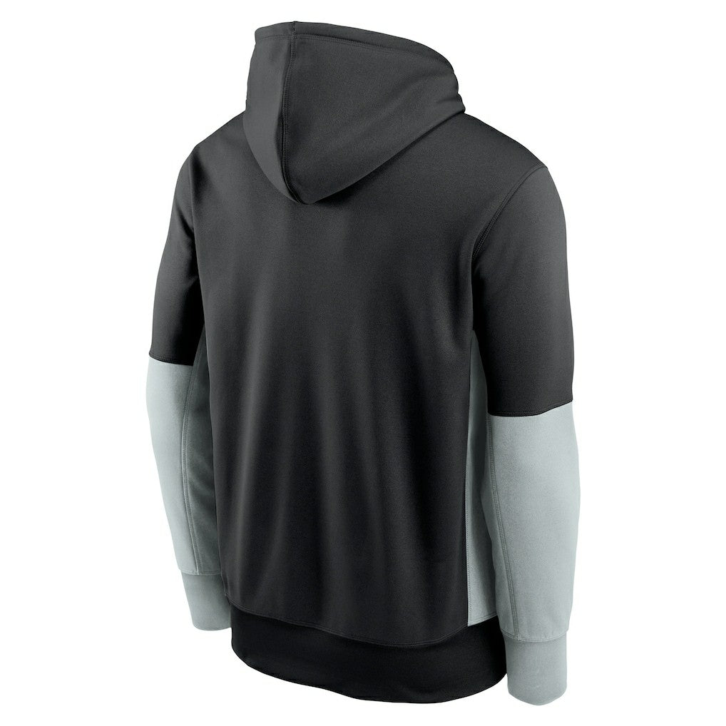 Las Vegas Raiders Color Block Fleece Performance Pullover Hoodie - Black Hoodies