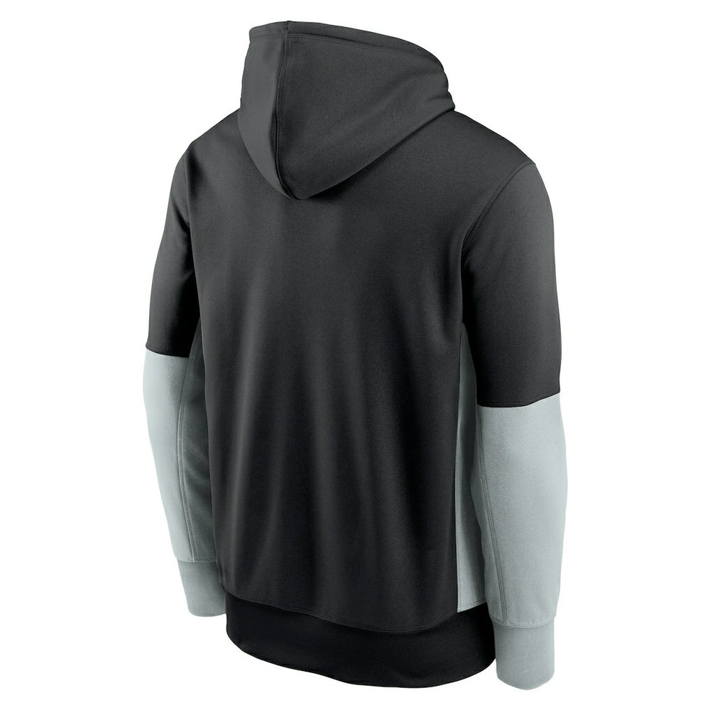 Las Vegas Raiders Color Block Fleece Performance Pullover Hoodie - Black Hoodies