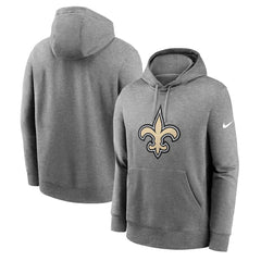 New Orleans Saints Big & Tall Rewind Club Fleece Pullover Hoodie - Heather Charcoal Hoodies