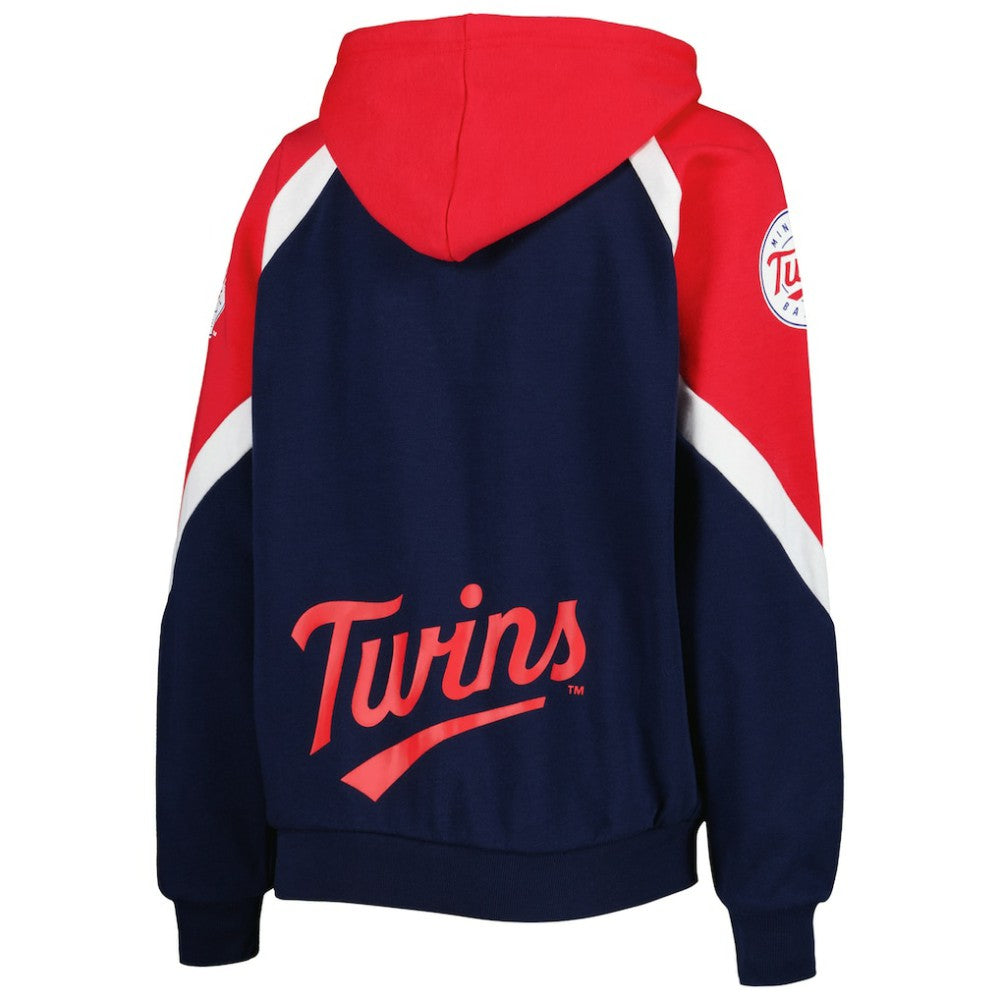 Minnesota Twins Starter Women's Hail Mary Full-Zip Hoodie - Navy/Red Hoodies