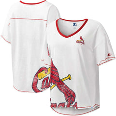 St. Louis Cardinals Starter Women's Perfect Game V-Neck T-Shirt - White T-shirts