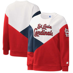 St. Louis Cardinals Starter Women's Shutout Pullover Sweatshirt - White/Red Pullover