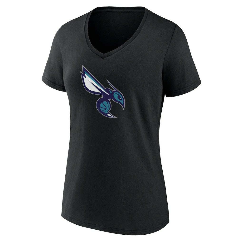 Charlotte Hornets Women's Alternate Logo V-Neck T-Shirt Black