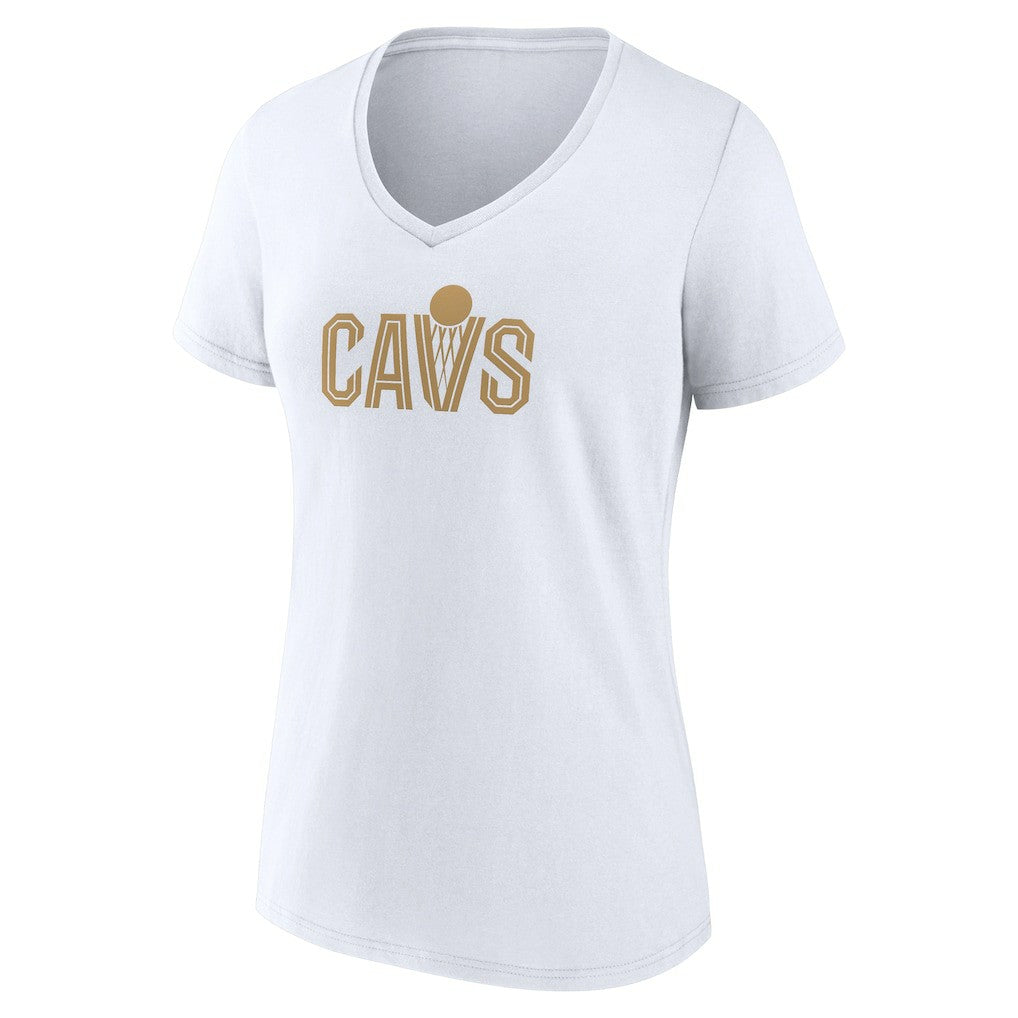 Cleveland Cavaliers Women's Wordmark V-Neck T-Shirt White