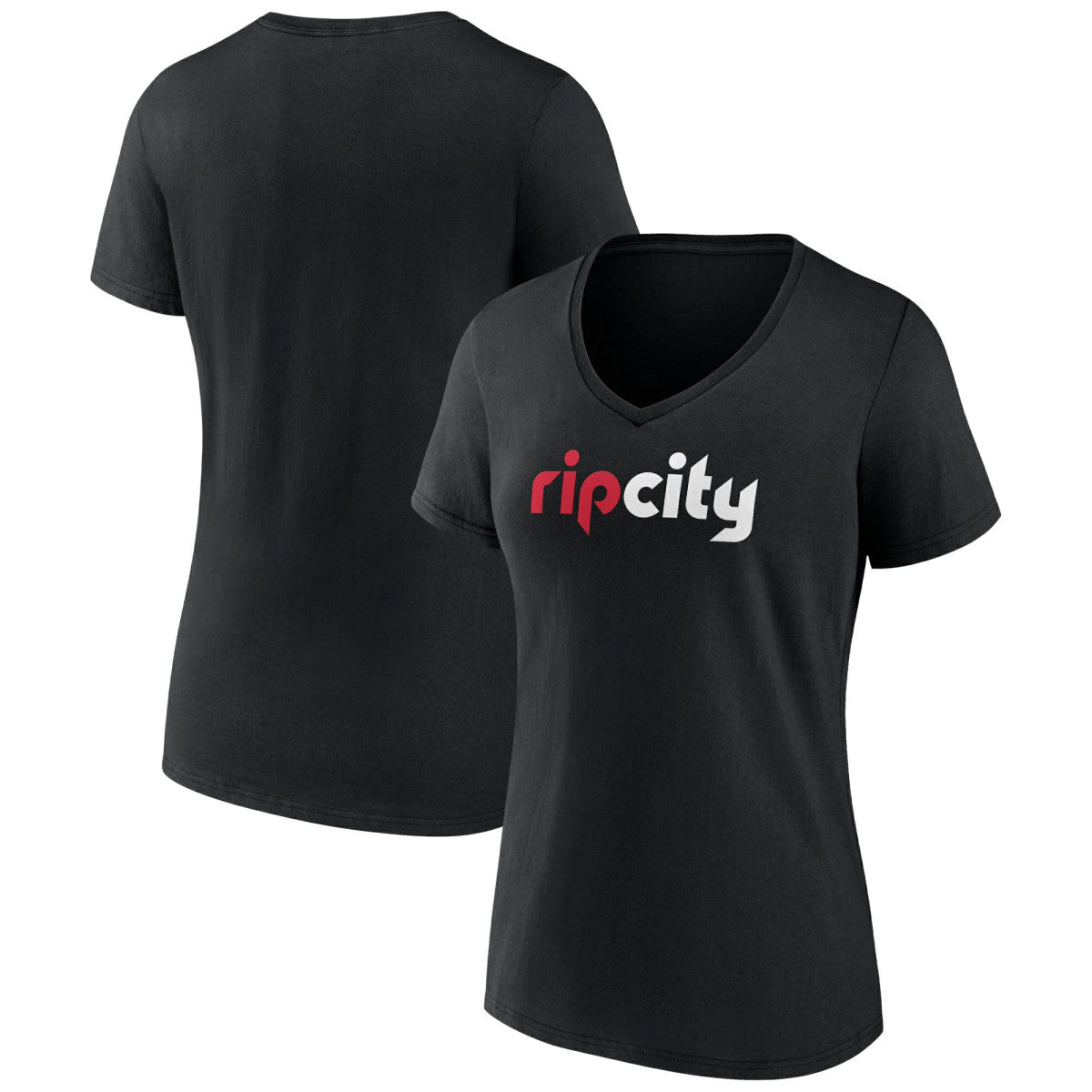 Portland Trail Blazers Women's Alternate Logo V-Neck T-Shirt Black