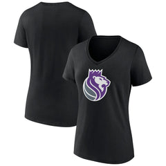 Sacramento Kings Women's Alternate Logo V-Neck T-Shirt Black