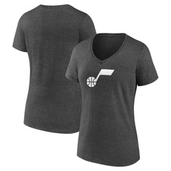 Utah Jazz Women's Logo V-Neck T-Shirt Charcoal outlet