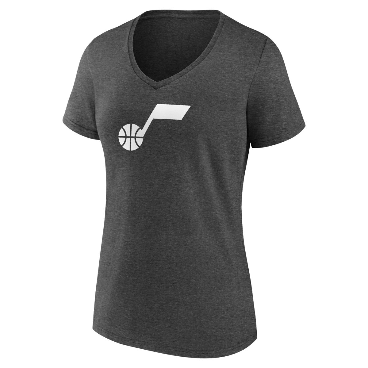 Utah Jazz Women's Logo V-Neck T-Shirt Charcoal outlet