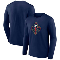 New Orleans Pelicans Alternate Logo Long Sleeve T-Shirt Navy